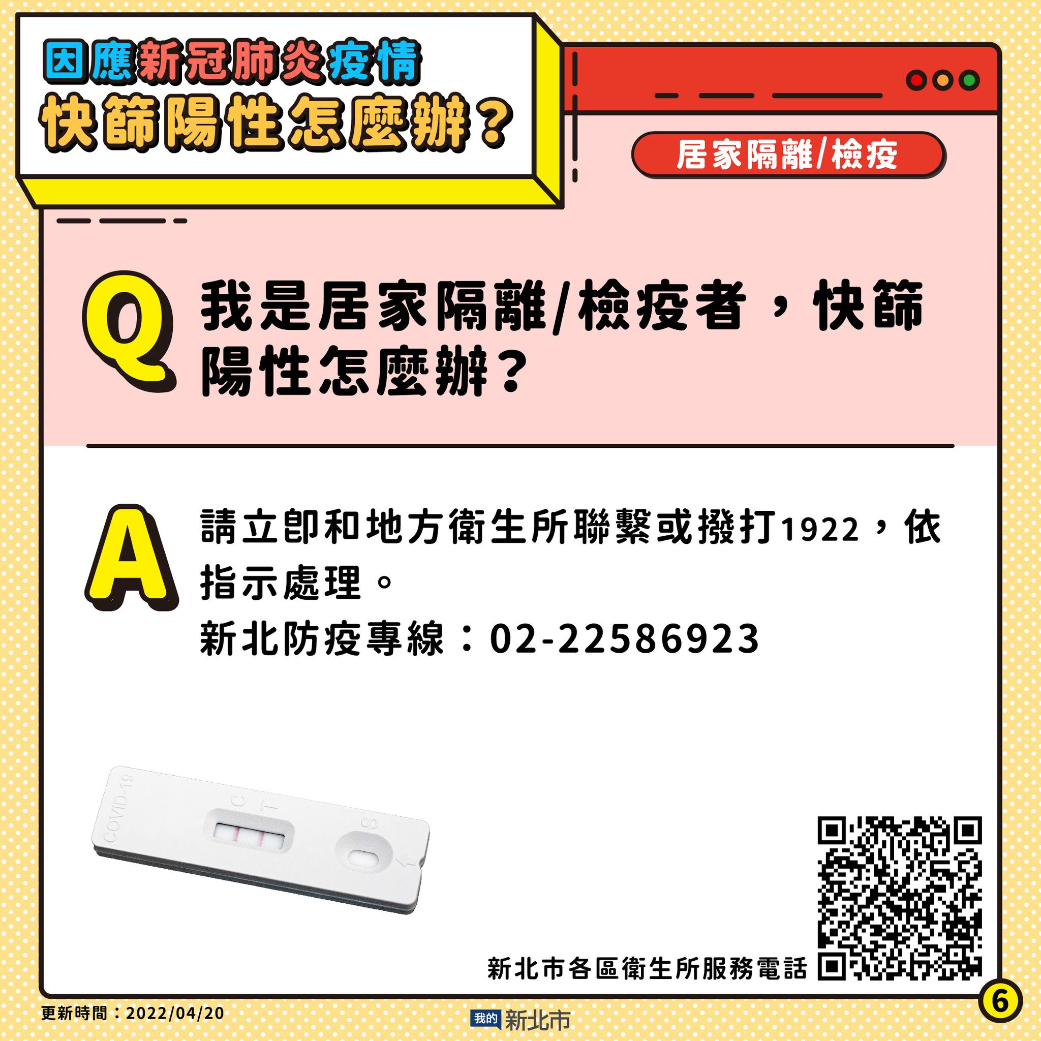 6.居家隔離或檢疫者快篩陽性怎麼辦
