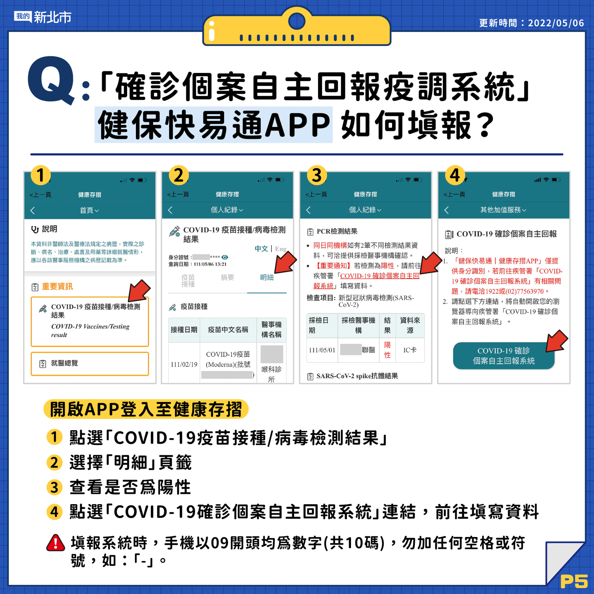 5.自主回報疫調系統健保快易通APP如何填報