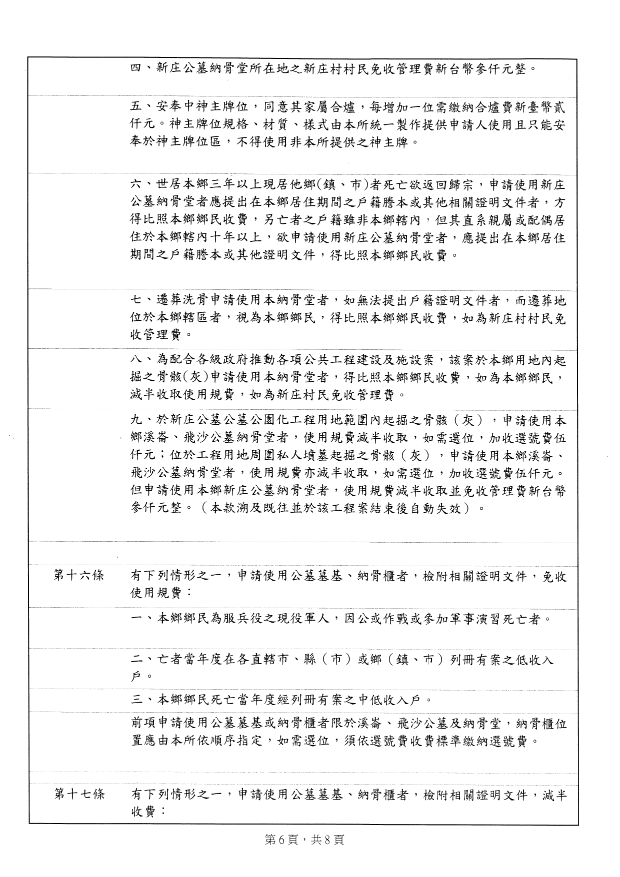3.雲林縣四湖鄉公墓暨納骨堂使用管理自治條例_page-0006