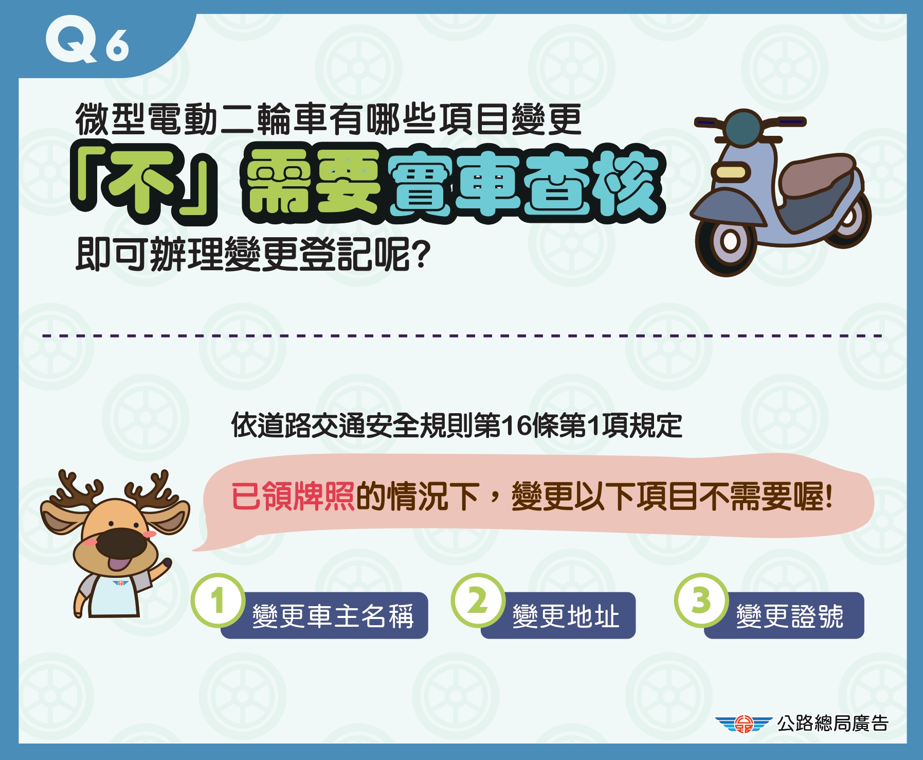 6.有哪些項目變更不需要實車查核即可登記