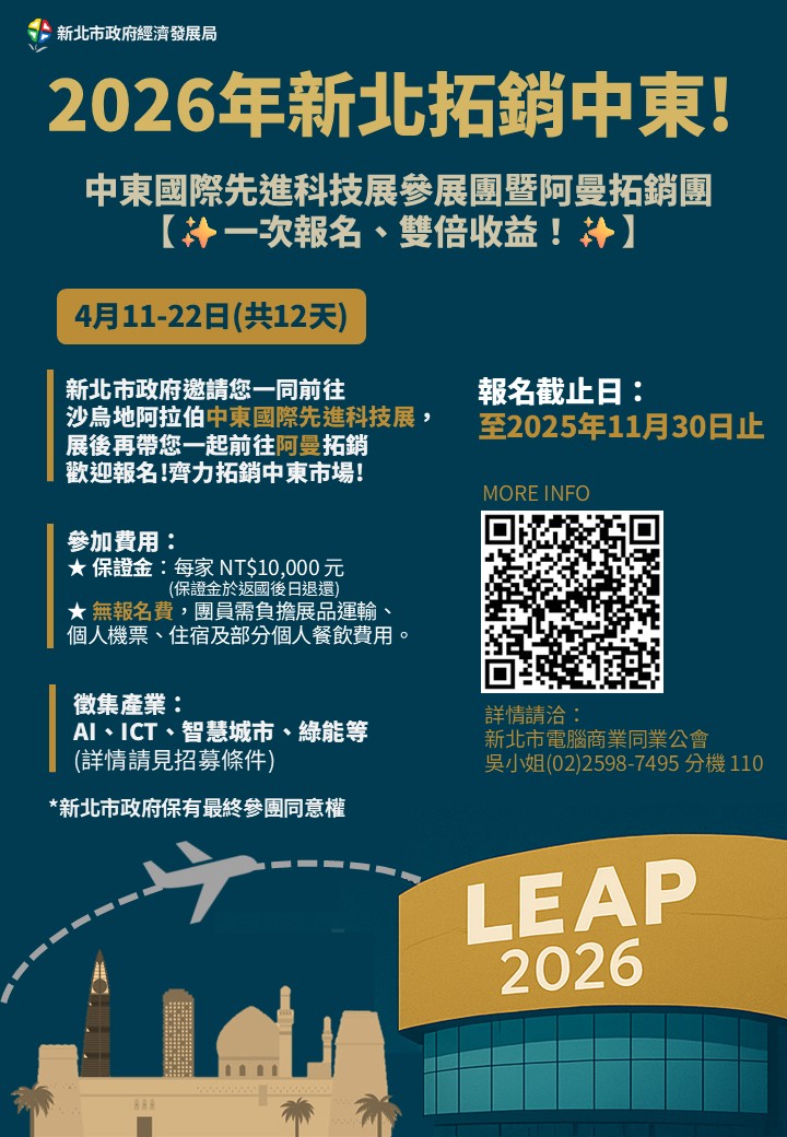 新北市115年度海外市場出口拓銷計畫