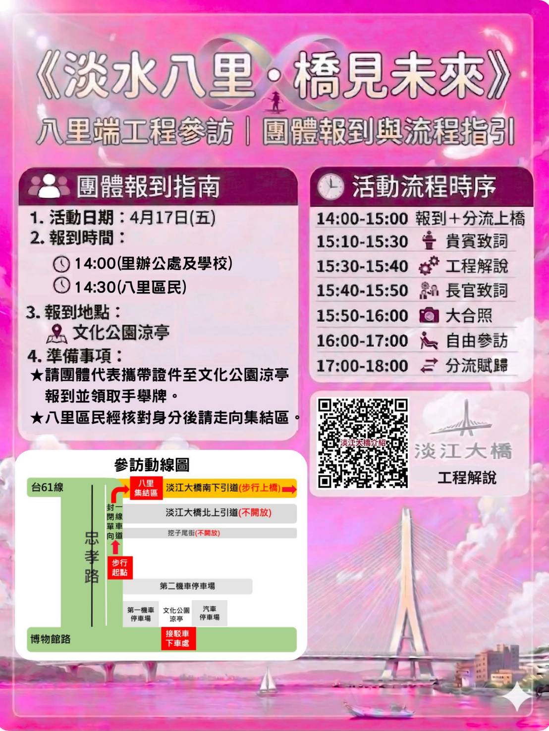 八里端工程參訪報到指引
