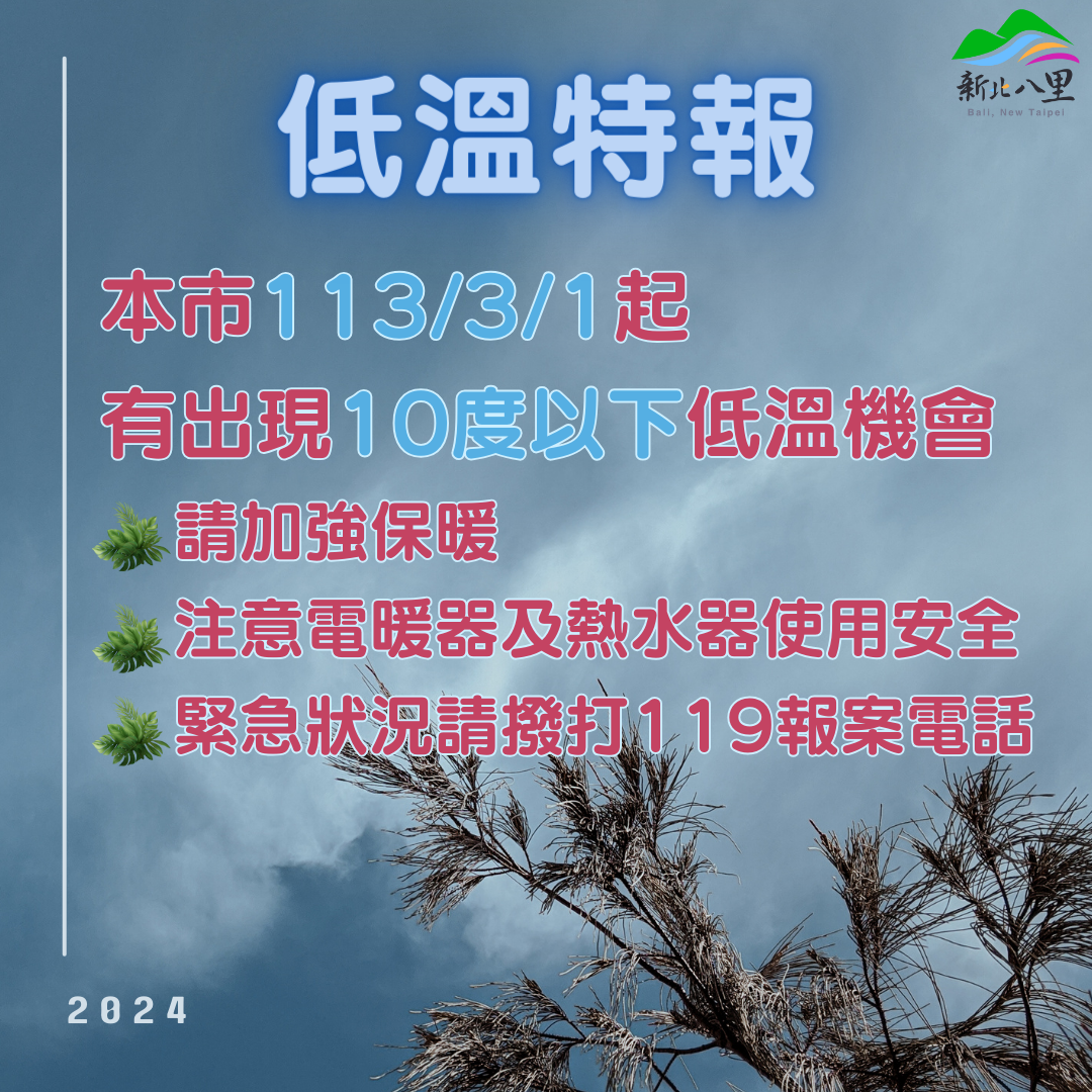 113年3月1日低溫特報